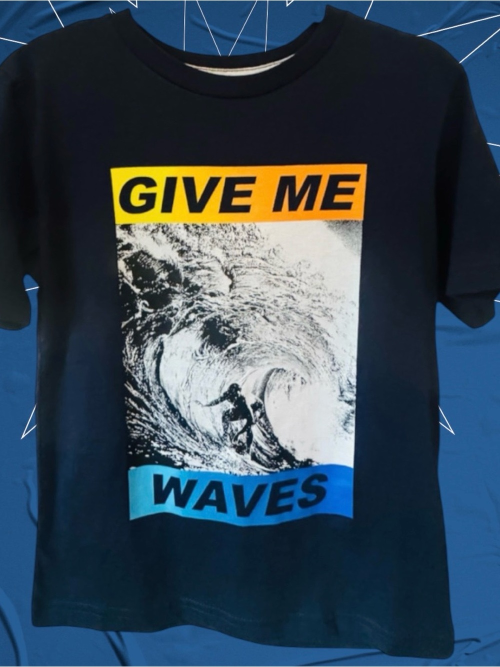 $3 Add-on | Kids Black Tee Surf Graphic